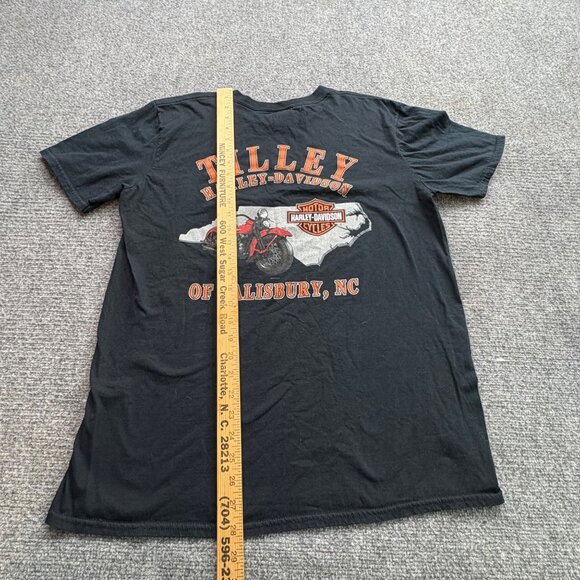 Harley-Davidson T Shirt Mens Large Black Tilley‎ Salisbury NC Graphic Grunge - Picture 8 of 10